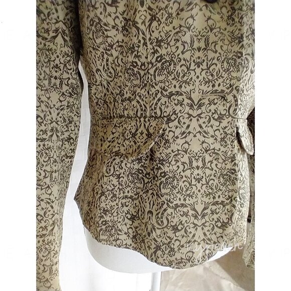 Metrostyle Blazer Size 10 Metallic Paisley Brocade Crop Jacket Retro Old Money - Picture 12 of 14